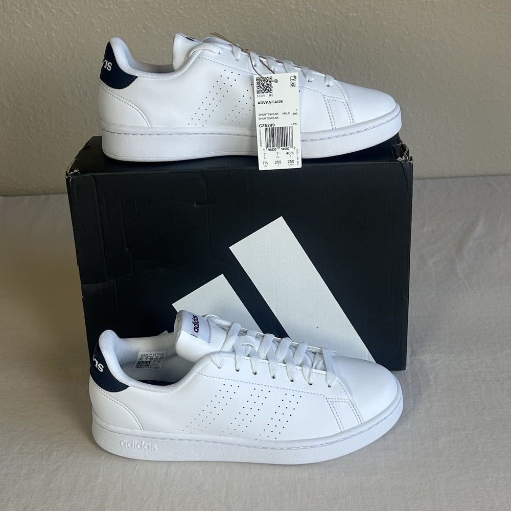 Adidas Advantage White Legend Ink, Men's Size 7.5 Model GZ5299 NWT